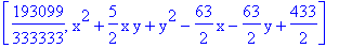 [193099/333333, x^2+5/2*x*y+y^2-63/2*x-63/2*y+433/2]